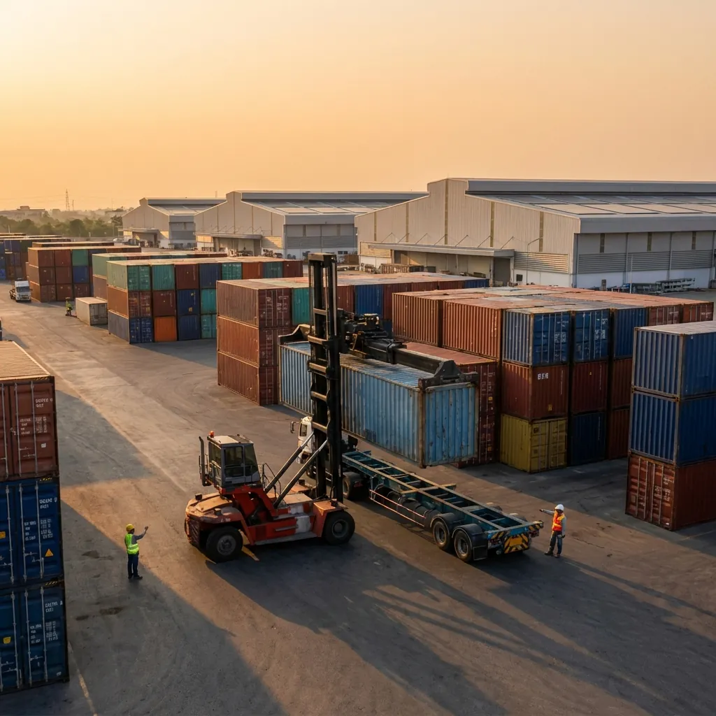 Cargo containers prepared for international transport