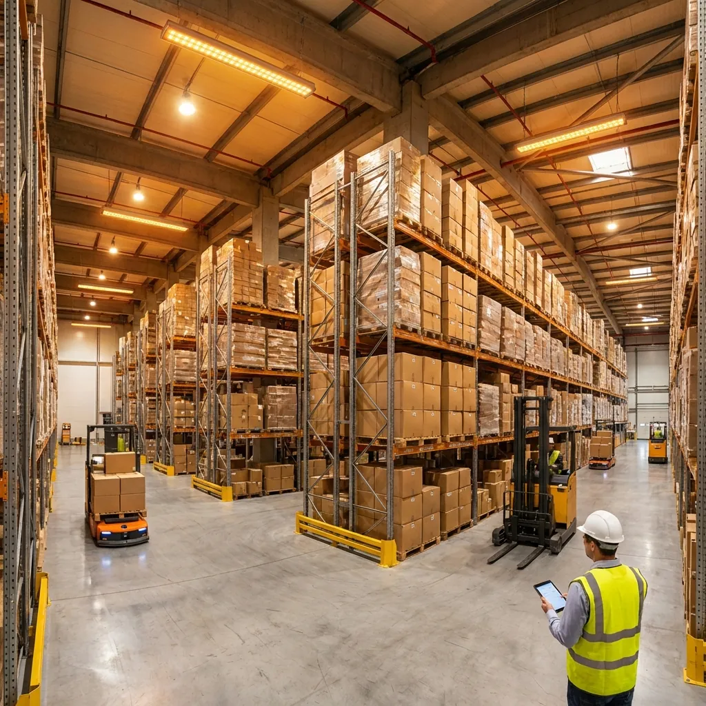 Palletized cargo ready for handling